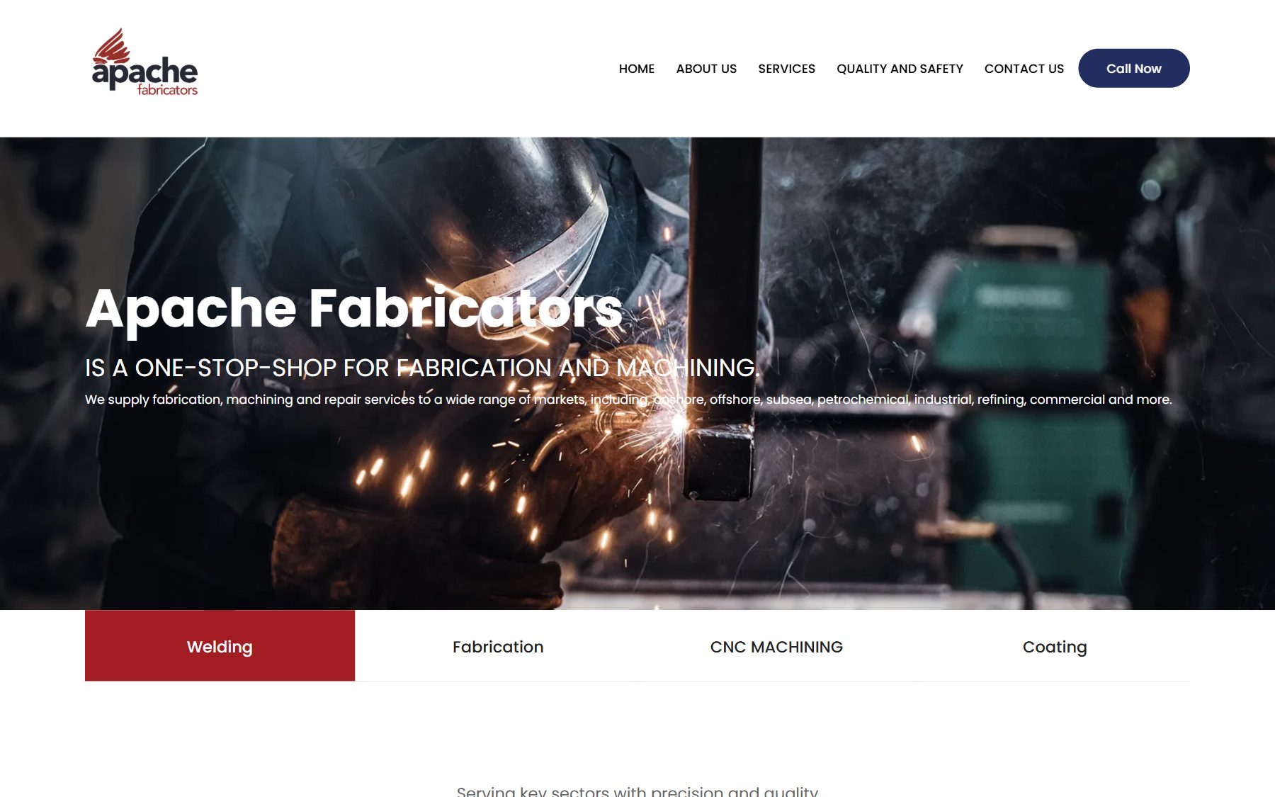 Apache Fabricators website homepage