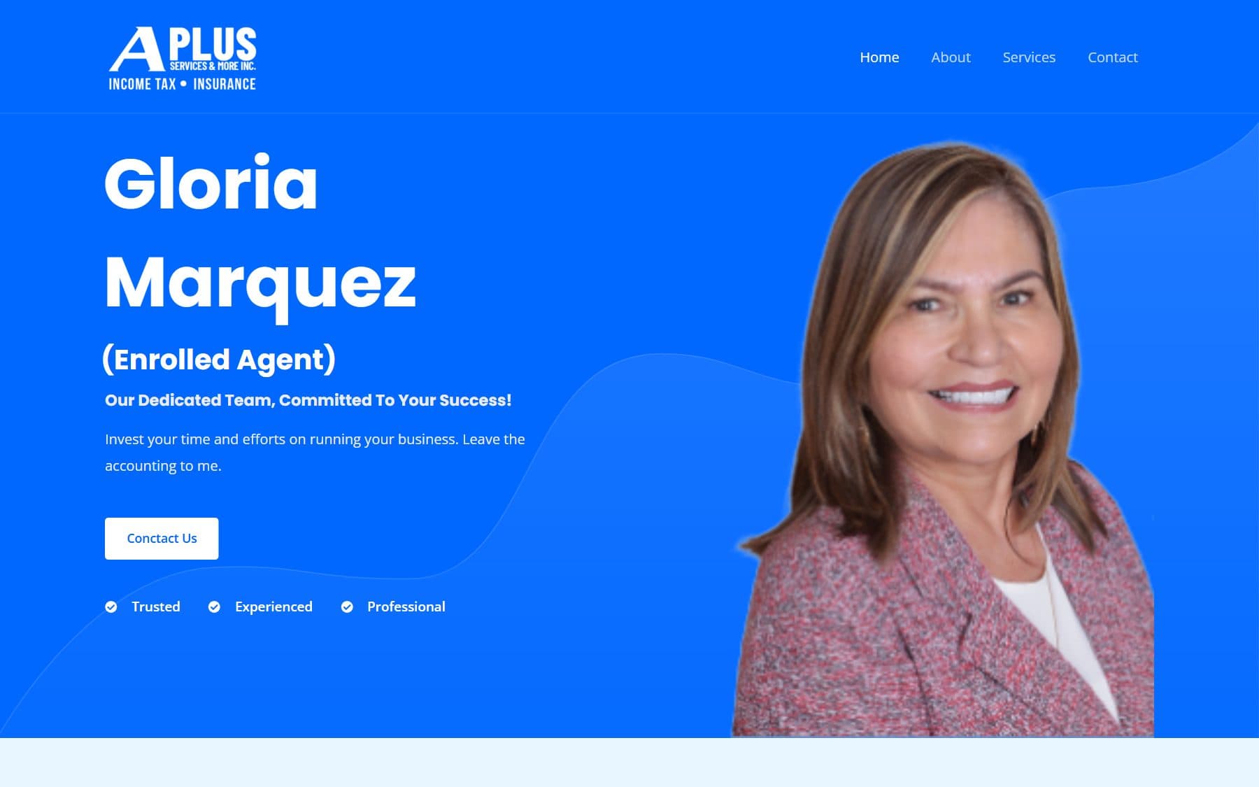 A Plus Services and More website homepage